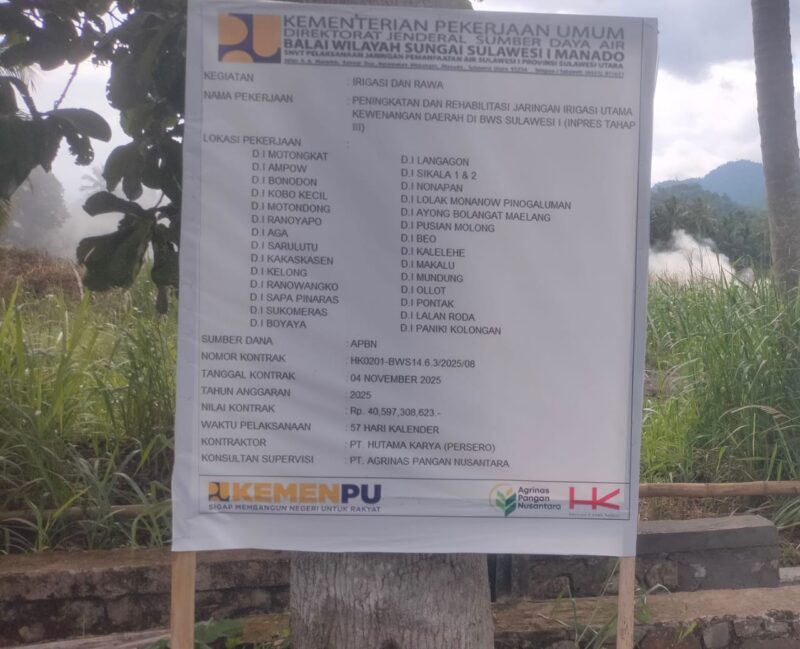Jadi Sorotan Publik, Proyek Peningkatan dan Rehabilitasi Jaringan Irigasi BWS Sulawesi 1 Di BMR Diduga Gunakan Material Ilegal